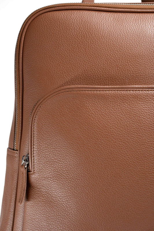 S1 Simple Leather Backpack-Brown