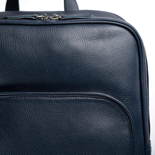 S1 Simple Leather Backpack-Blue