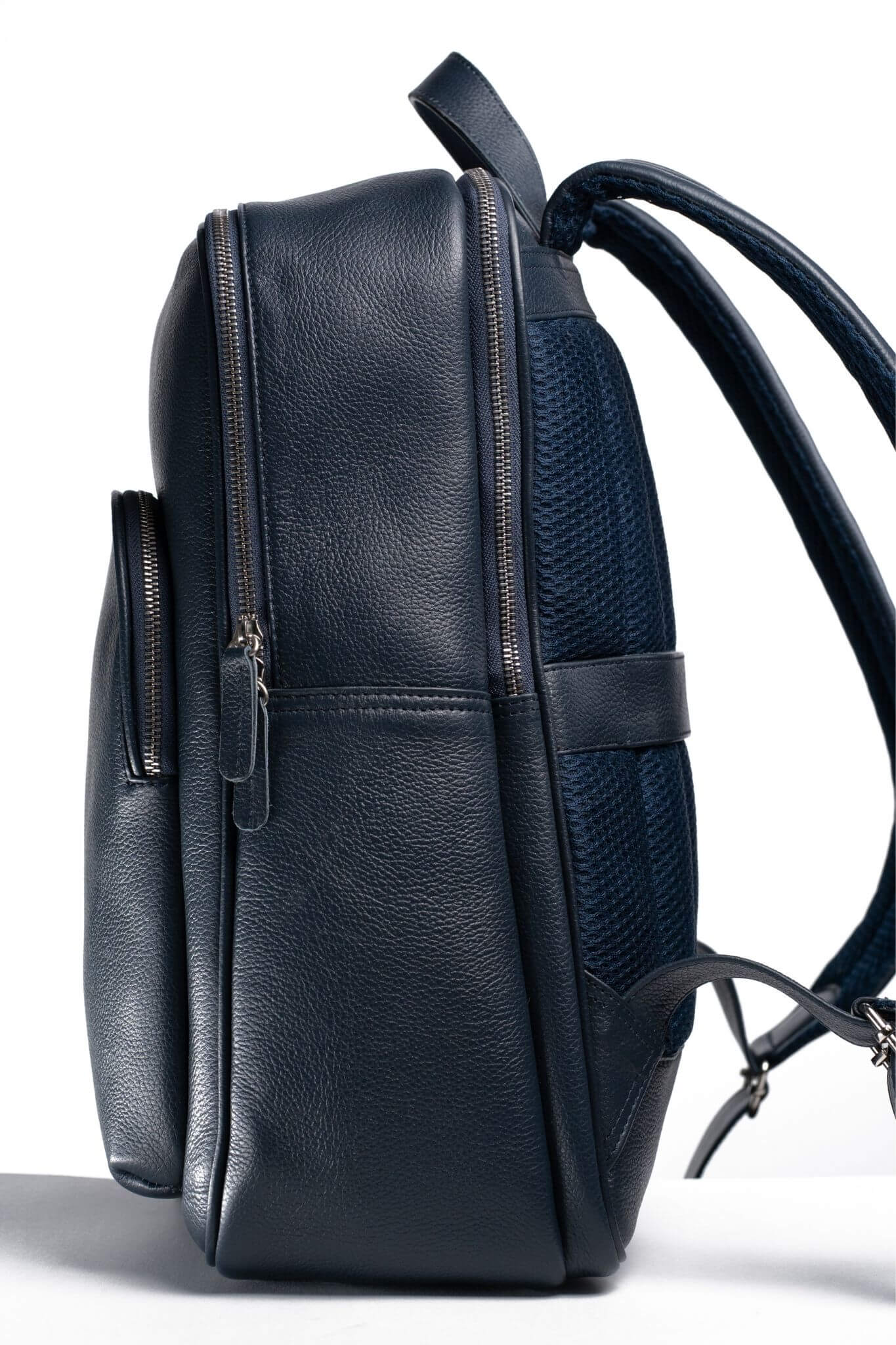 S1 Simple Leather Backpack-Blue
