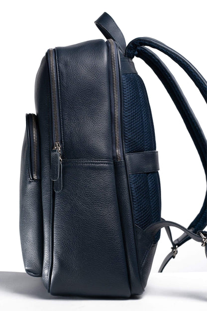 S1 Simple Leather Backpack-Blue