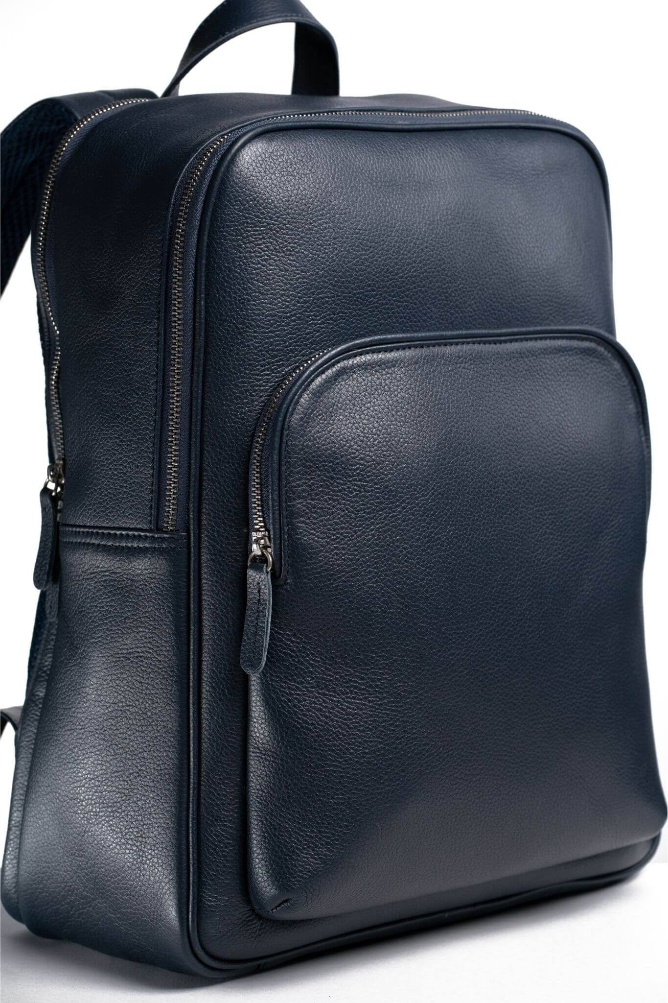 S1 Simple Leather Backpack-Blue