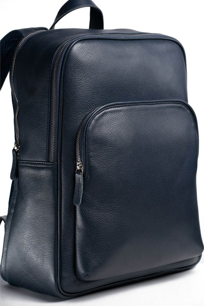 S1 Simple Leather Backpack-Blue