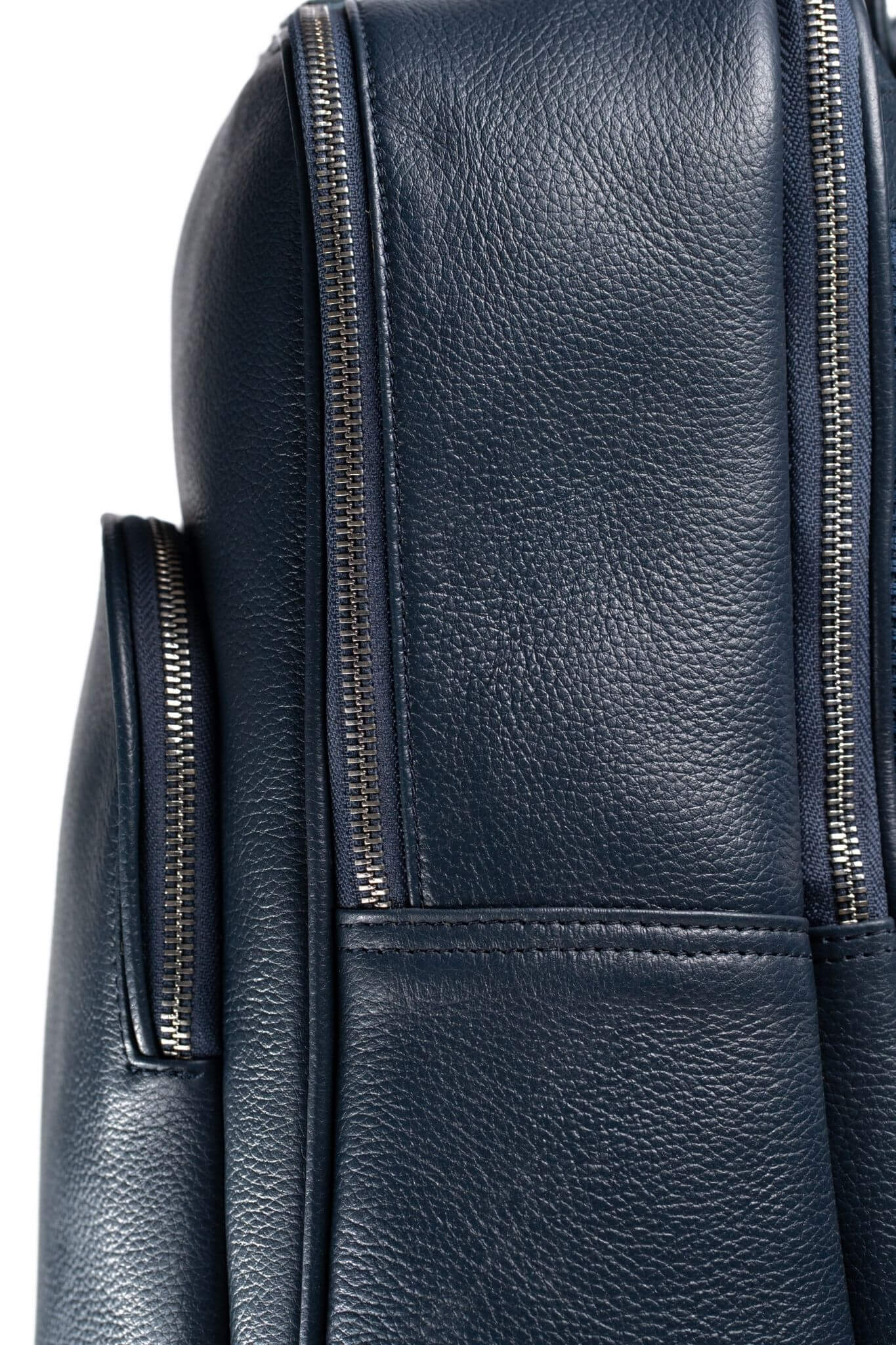 S1 Simple Leather Backpack-Blue