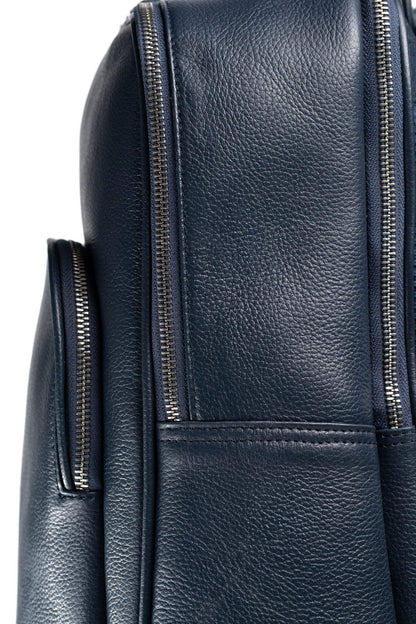 S1 Simple Leather Backpack-Blue