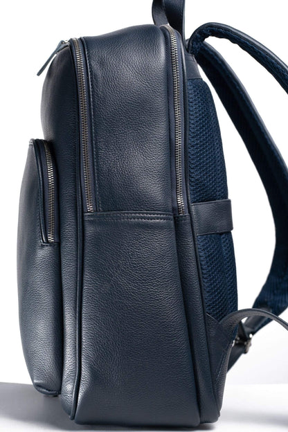 S1 Simple Leather Backpack-Blue