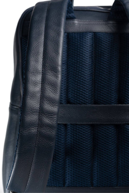 S1 Simple Leather Backpack-Blue