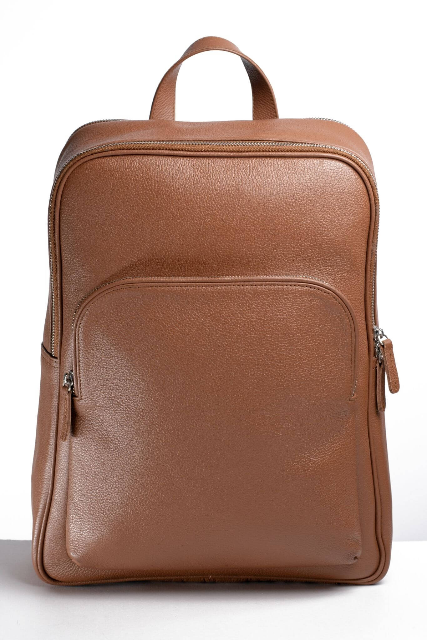 S1 Simple Leather Backpack-Brown
