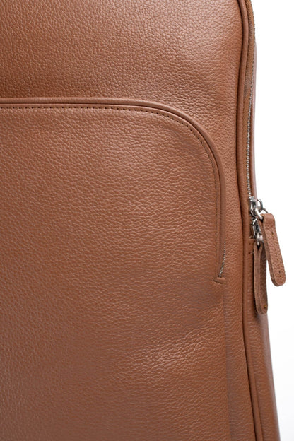 S1 Simple Leather Backpack-Brown