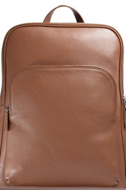 S1 Simple Leather Backpack-Brown