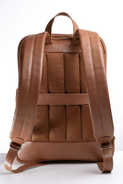 S1 Simple Leather Backpack-Brown