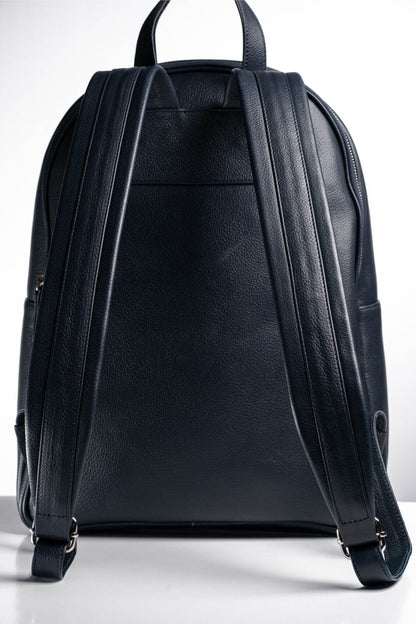 S2 Simple Leather Backpack-Blue