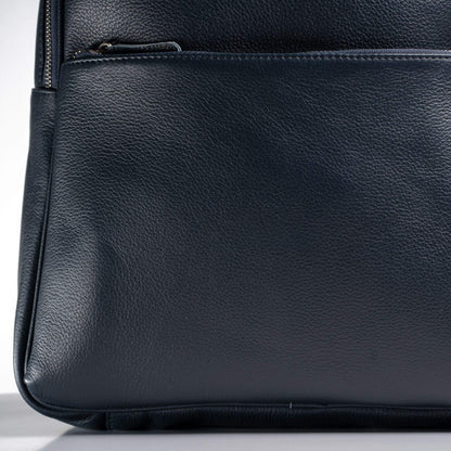 S2 Simple Leather Backpack-Blue