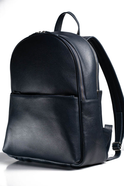 S2 Simple Leather Backpack-Blue