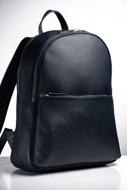 S2 Simple Leather Backpack-Blue