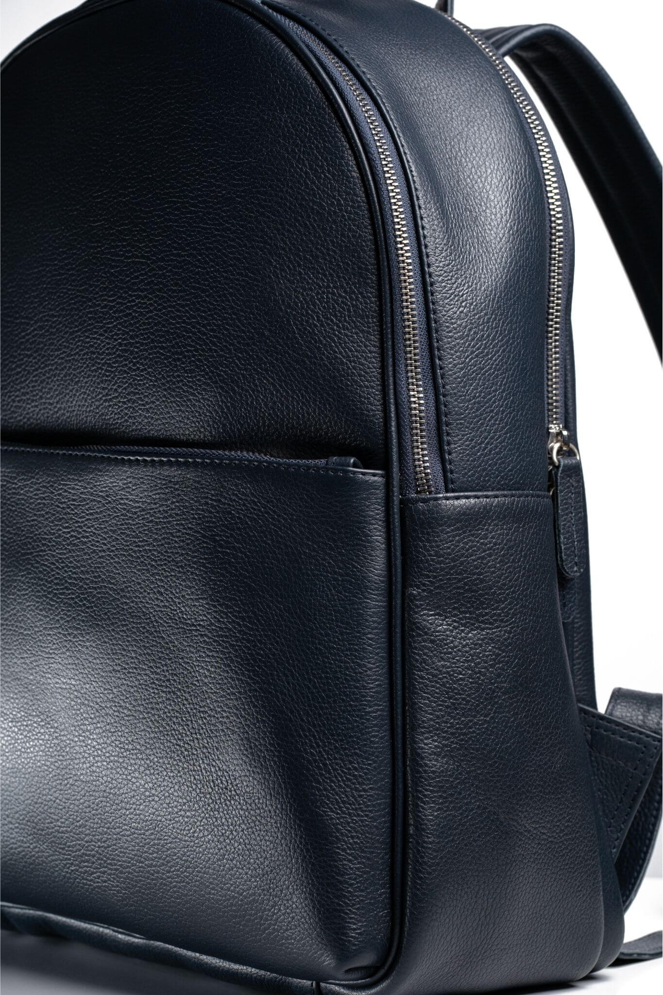 S2 Simple Leather Backpack-Blue