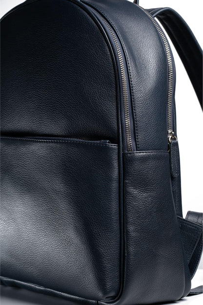 S2 Simple Leather Backpack-Blue