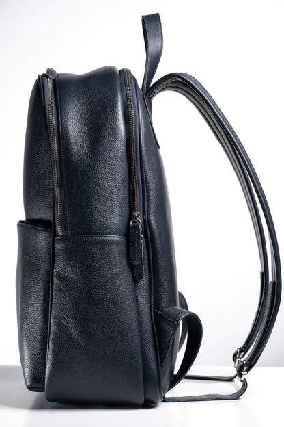 S2 Simple Leather Backpack-Blue