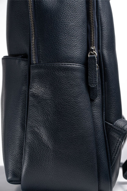 S2 Simple Leather Backpack-Blue