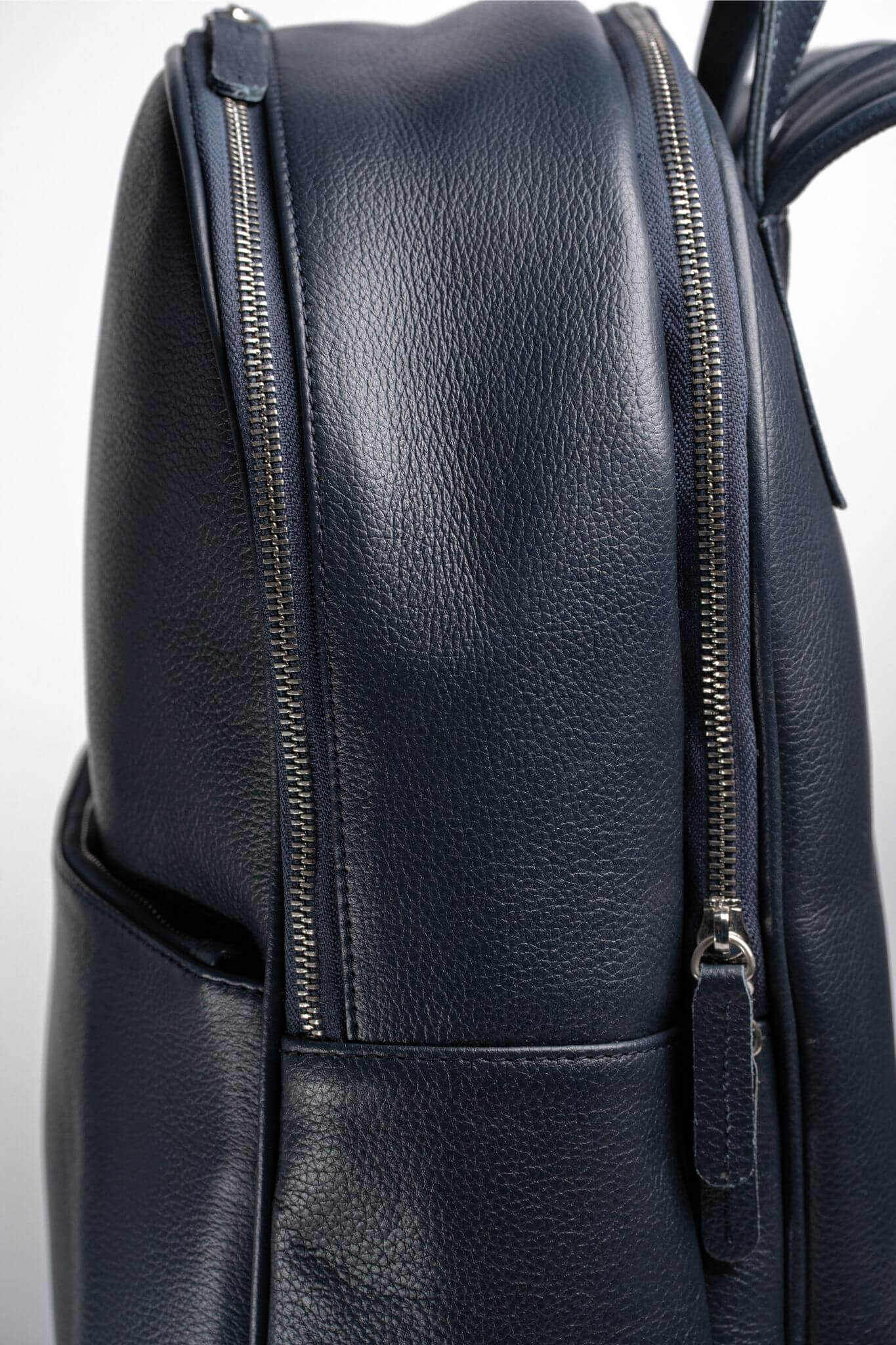 S2 Simple Leather Backpack-Blue