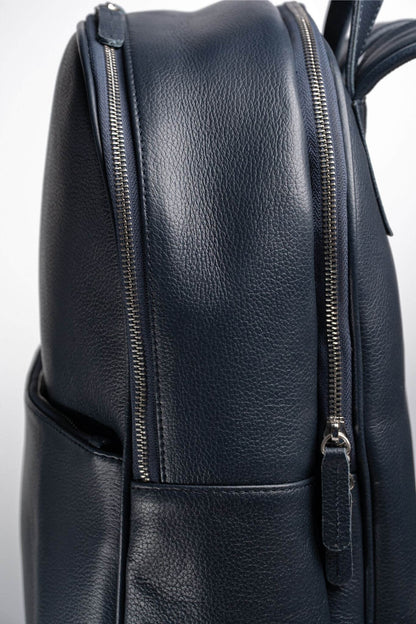 S2 Simple Leather Backpack-Blue