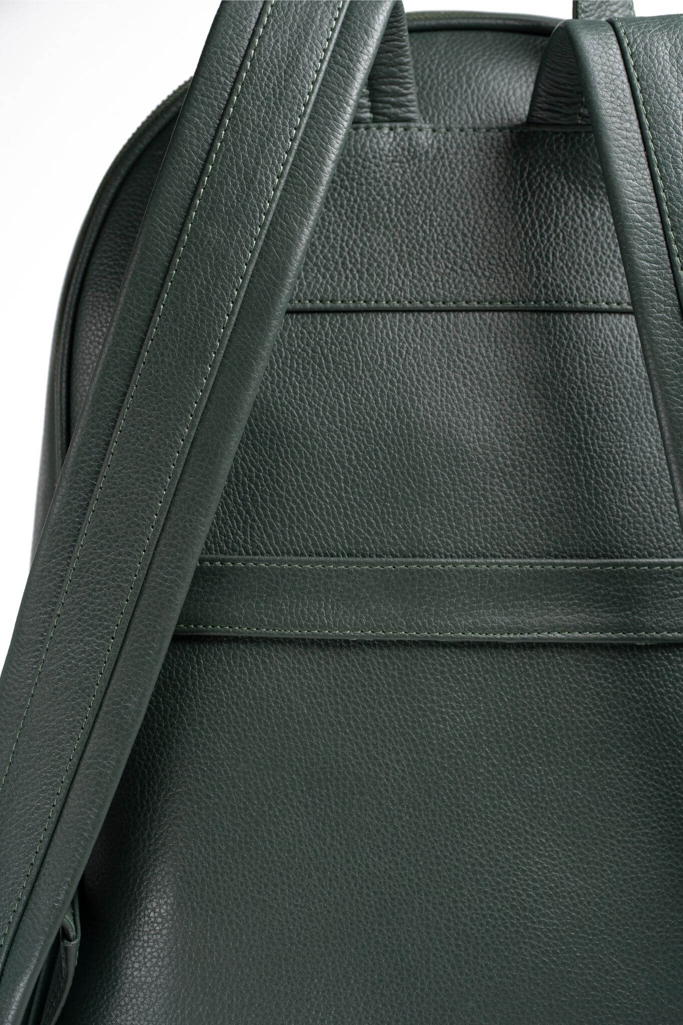 S2 Simple Leather Backpack-Green