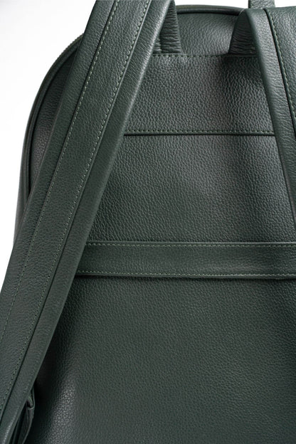 S2 Simple Leather Backpack-Green