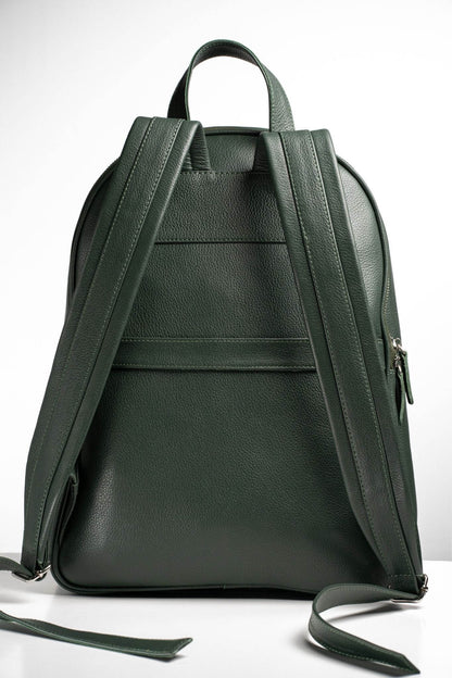 S2 Simple Leather Backpack-Green