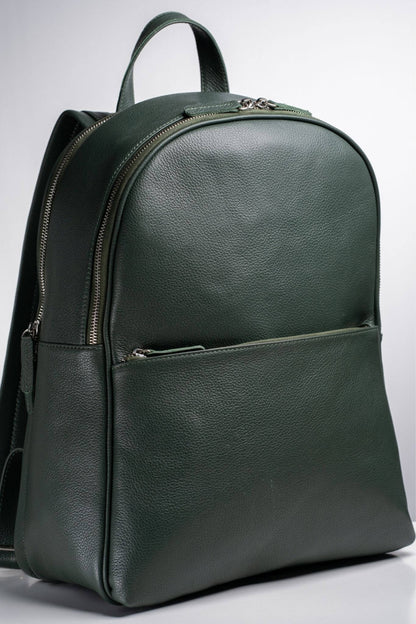 S2 Simple Leather Backpack-Green