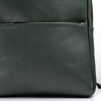 S2 Simple Leather Backpack-Green
