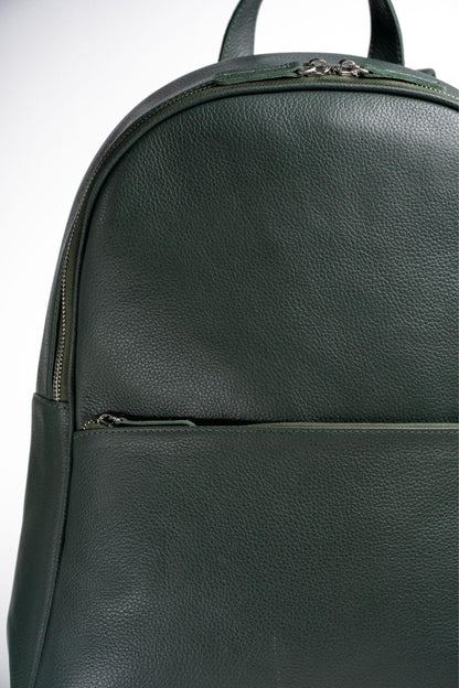 S2 Simple Leather Backpack-Green