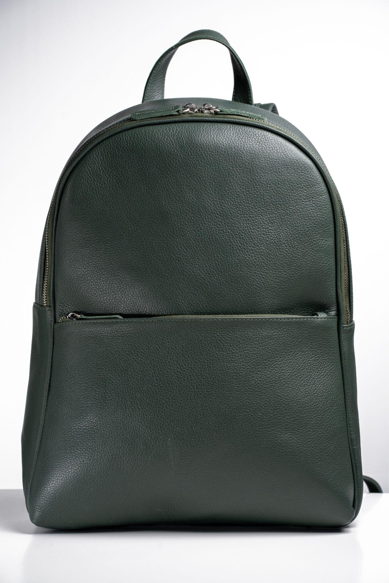S2 Simple Leather Backpack-Green