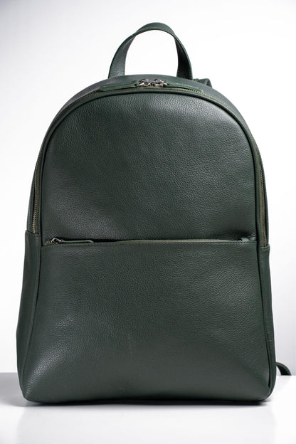 S2 Simple Leather Backpack-Green