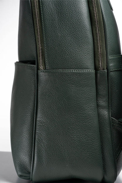 S2 Simple Leather Backpack-Green