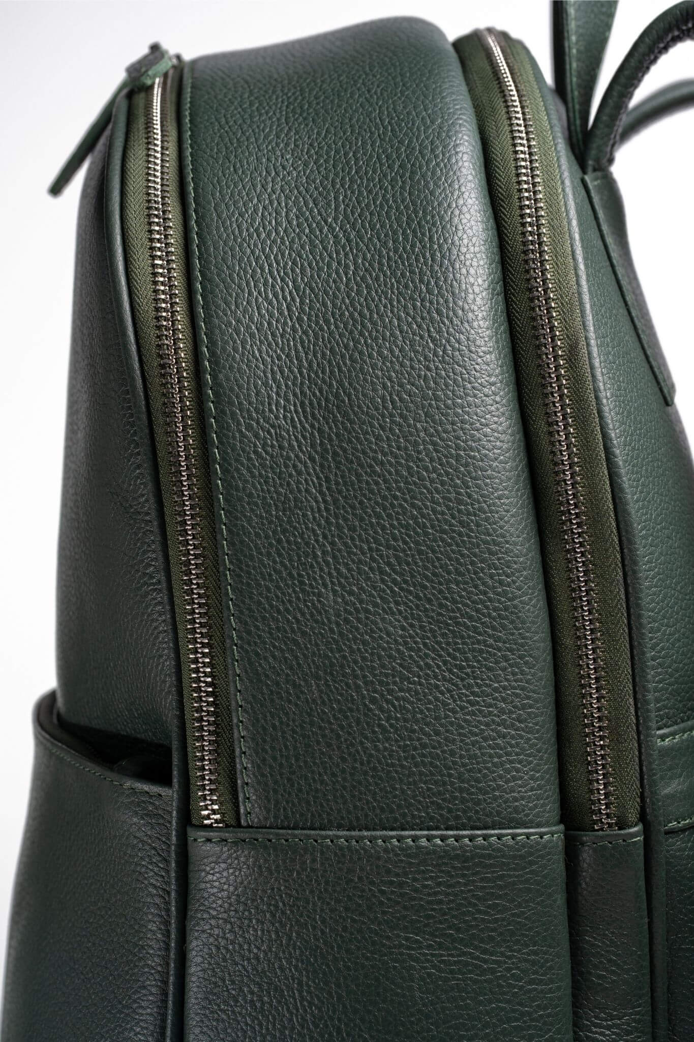 S2 Simple Leather Backpack-Green