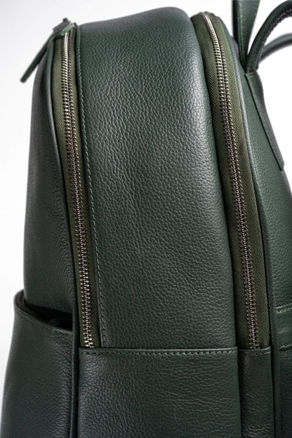 S2 Simple Leather Backpack-Green