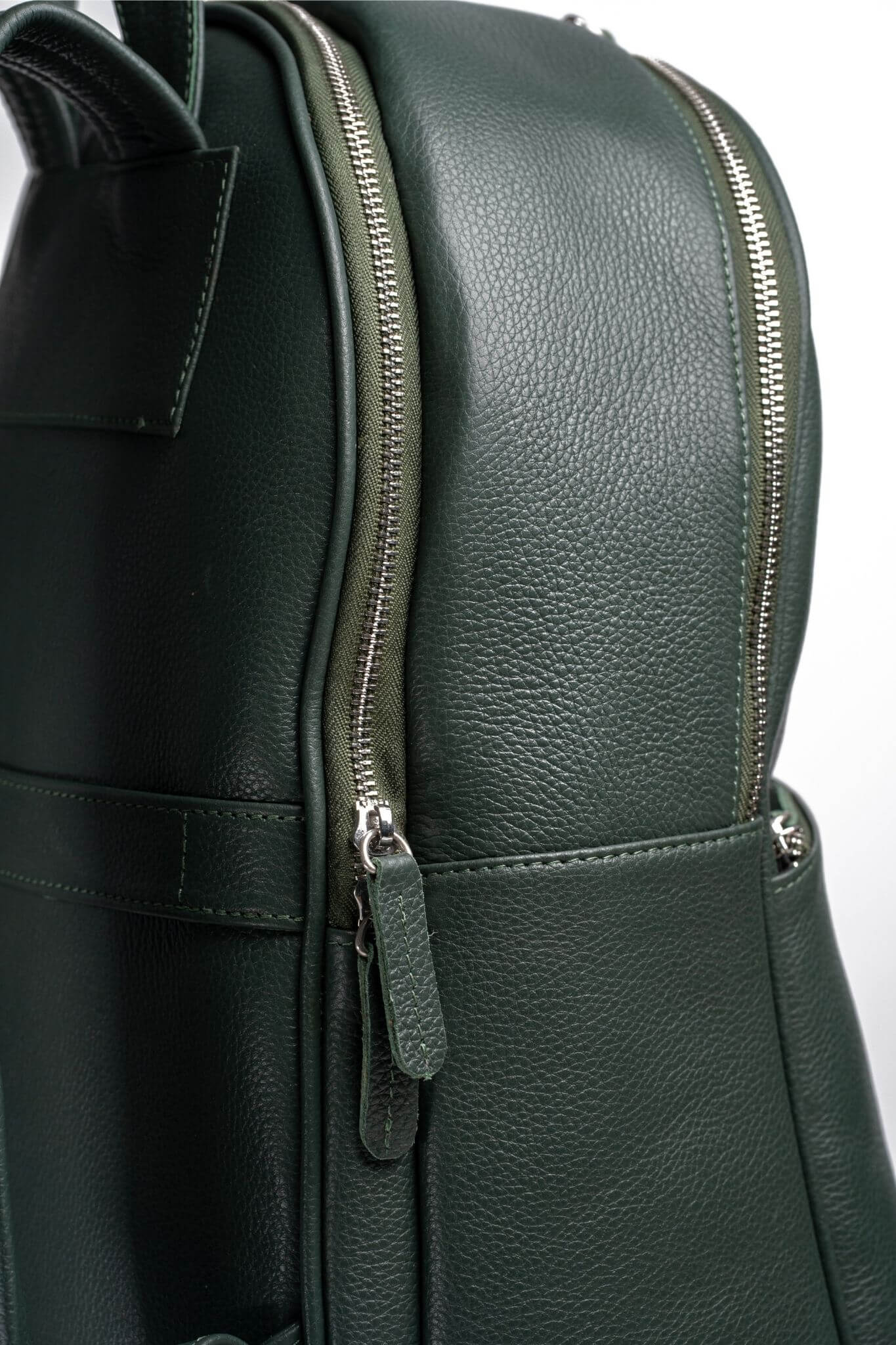 S2 Simple Leather Backpack-Green