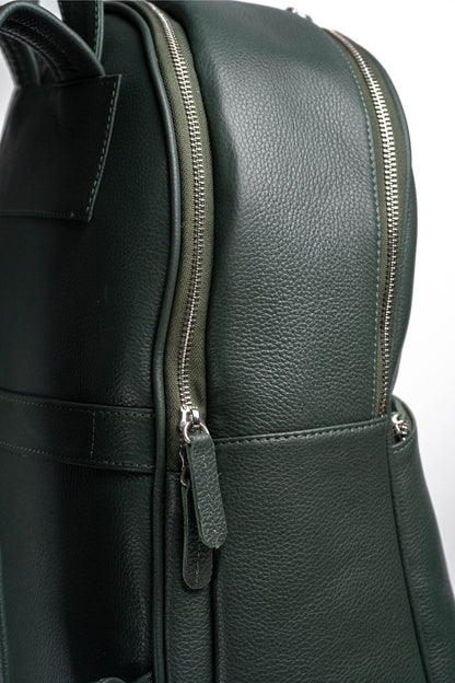 S2 Simple Leather Backpack-Green