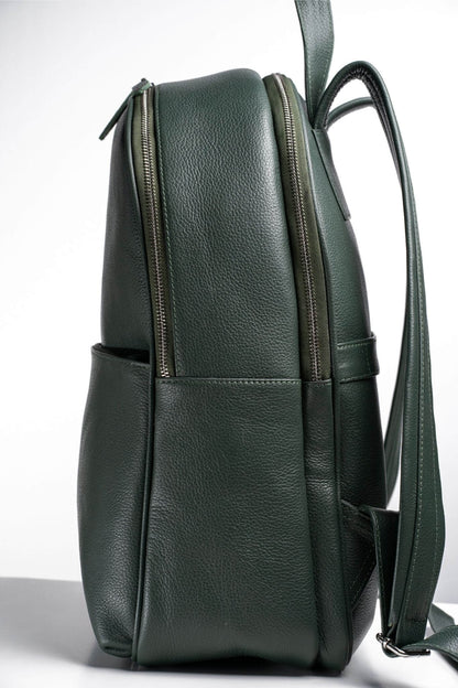 S2 Simple Leather Backpack-Green